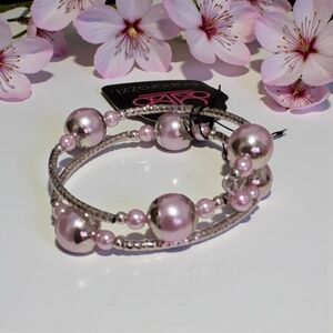 Paparazzi Pink and Silver Beaded Bracelet
